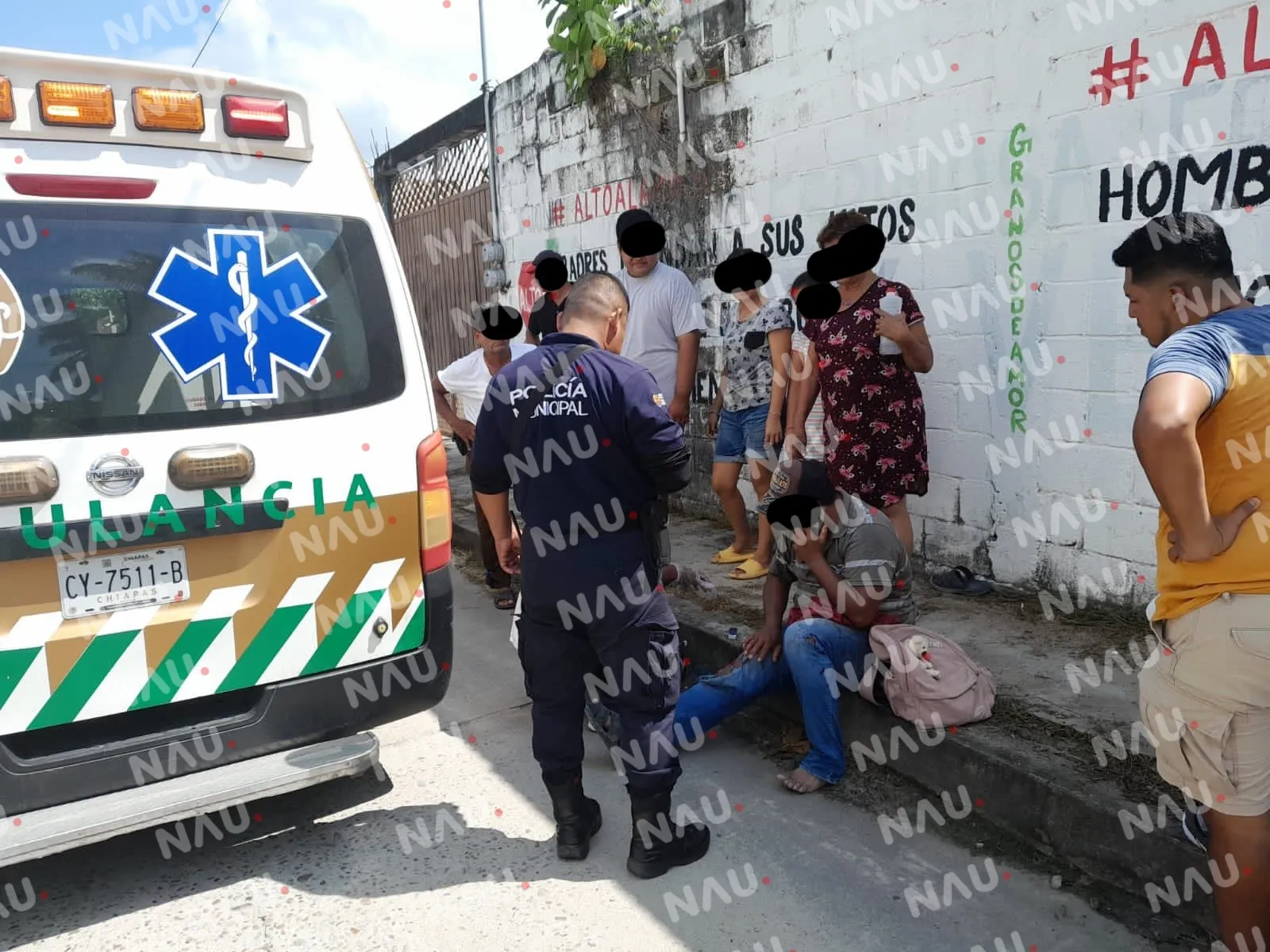 Motorista derrapó en la central norte de Mapastepec