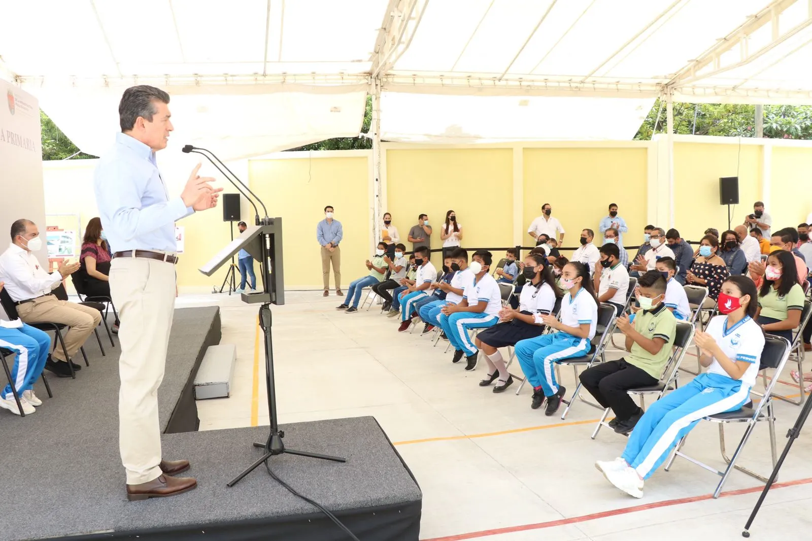 Rutilio Escandón inaugura reconstrucción de la Escuela Primaria “Lázaro Cárdenas del Río”