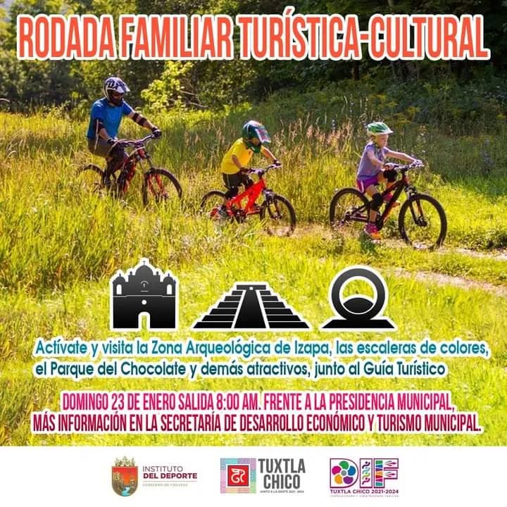 Todo listo para que este domingo inicie la “Rodada Familiar Turística- Cultural” en Tuxtla Chico