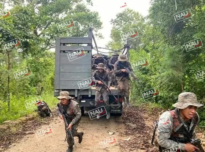 Enfrentamiento del ejército de Guatemala y delincuentes.