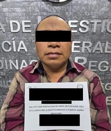 OBTIENE FGR VINCULACIÓN A PROCESO DE UNA PERSONA POR PORTACIÓN DE ARMA DE FUEGO