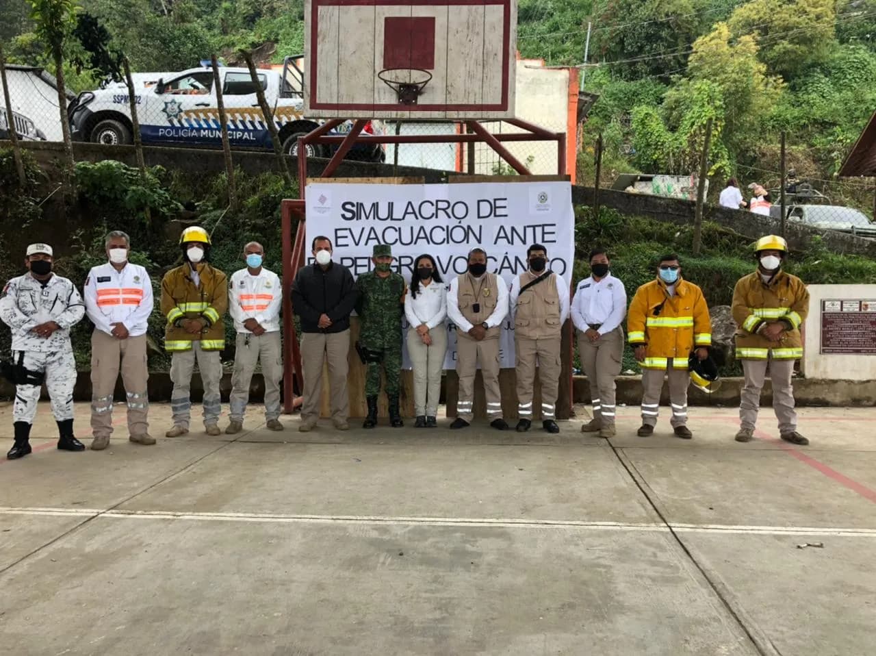 PC DE TAPACHULA PARTICIPA EN SIMULACRO DE EVACUACIÓN POR ERUPCIÓN DEL TACANÁ