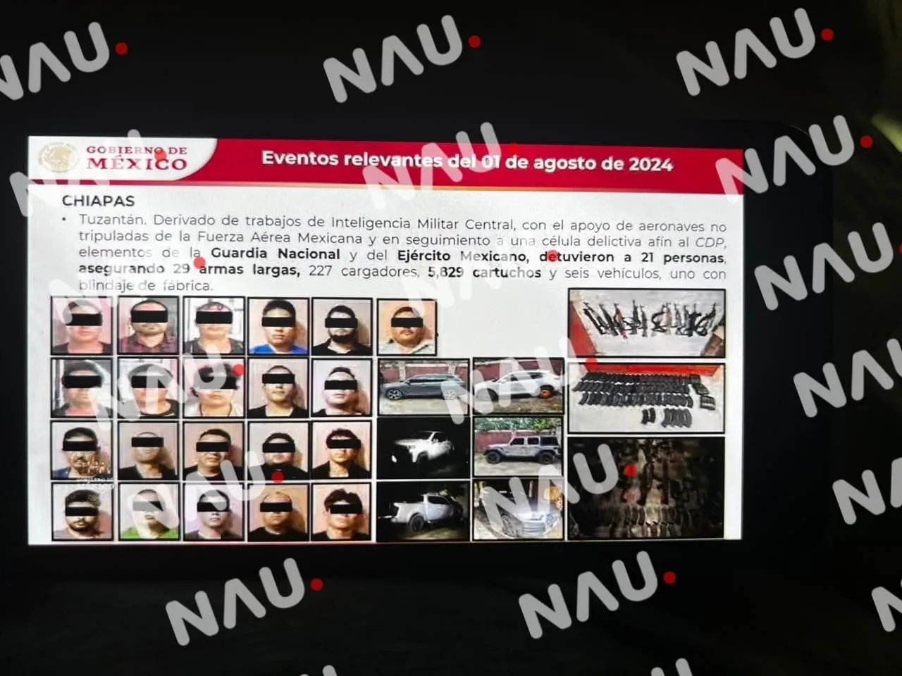 Califican como legal la detención de los 21 detenidos de la célula criminal en Chiapas