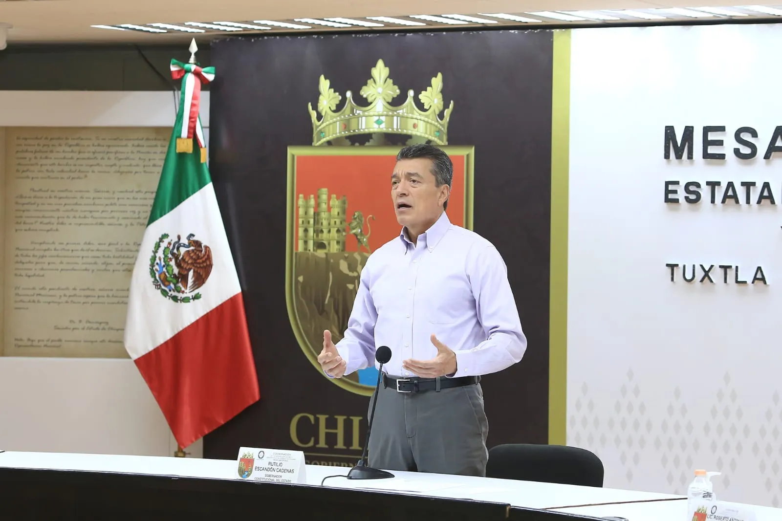 Desde la Mesa de Seguridad, Rutilio Escandón reitera el llamado a extremar precauciones por lluvias
