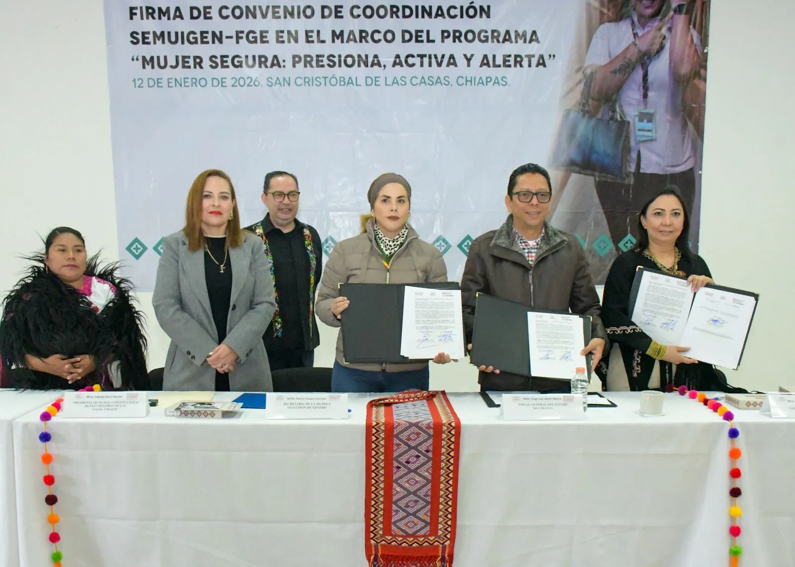 Fortalecen acciones de protección a mujeres con convenio SEMUIGEN–FGE en San Cristóbal