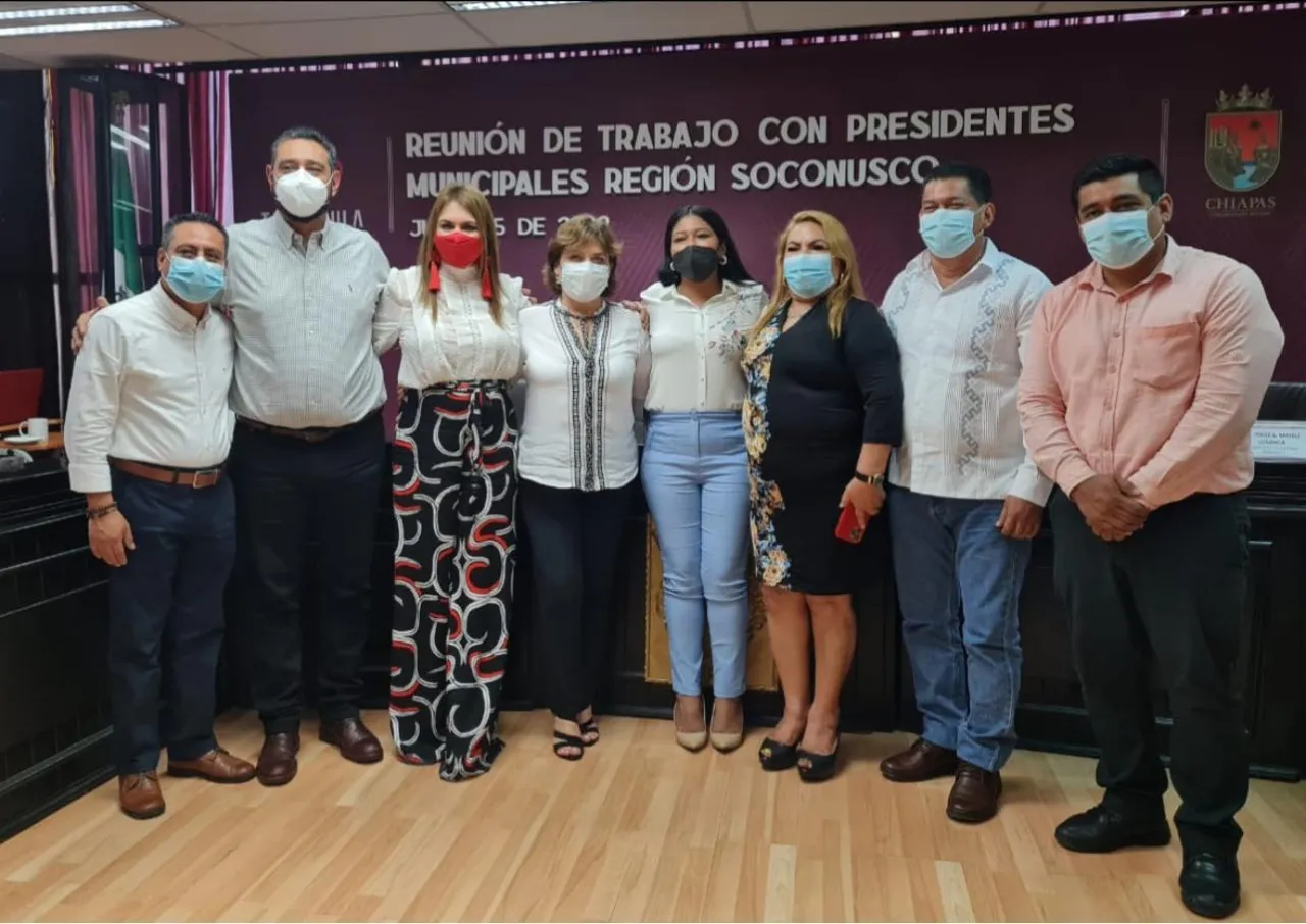 ALCALDES DE LA REGIÓN DEL SOCONUSCO SOSTIENEN REUNIÓN CON SECRETARIA GENERAL DE GOBIERNO