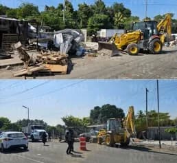 Desmantelan asentamiento irregular frente a Comar; señalan operación de falsos gestores migratorios
