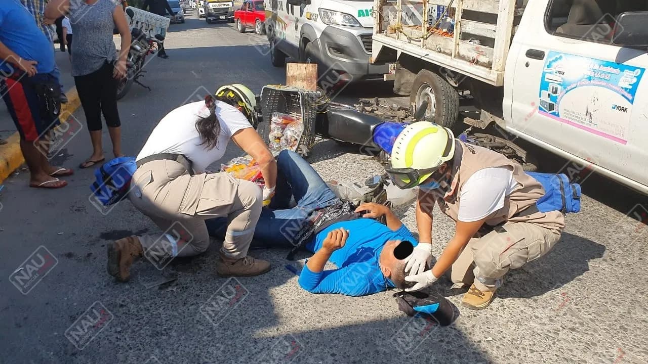 Motociclista lesionado al impactarse por alcance