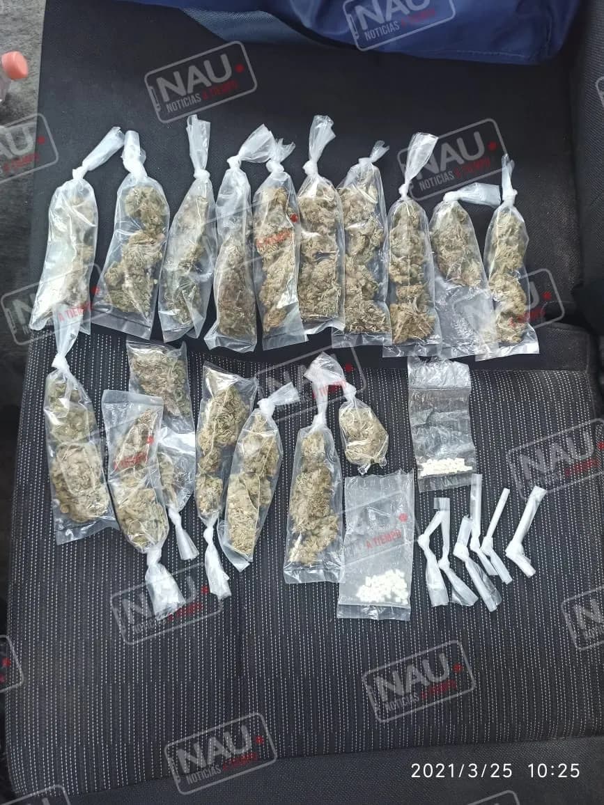 4 detenidos con piedras crack y marihuana