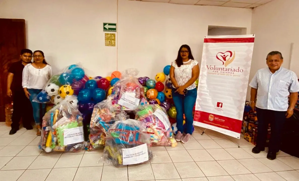 Recibe Voluntariado donación de juguetes de asociaciones civiles de Chiapas