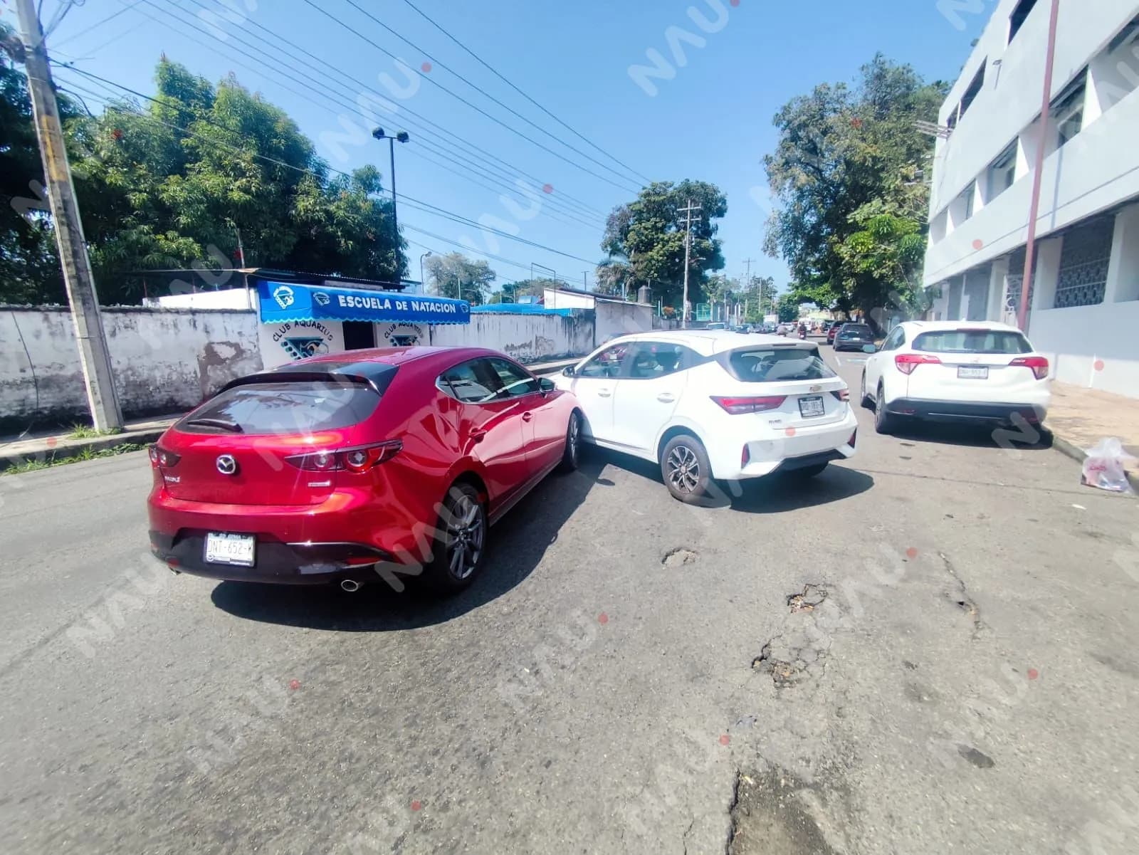 Accidente vial deja solo daños materiales en Tapachula