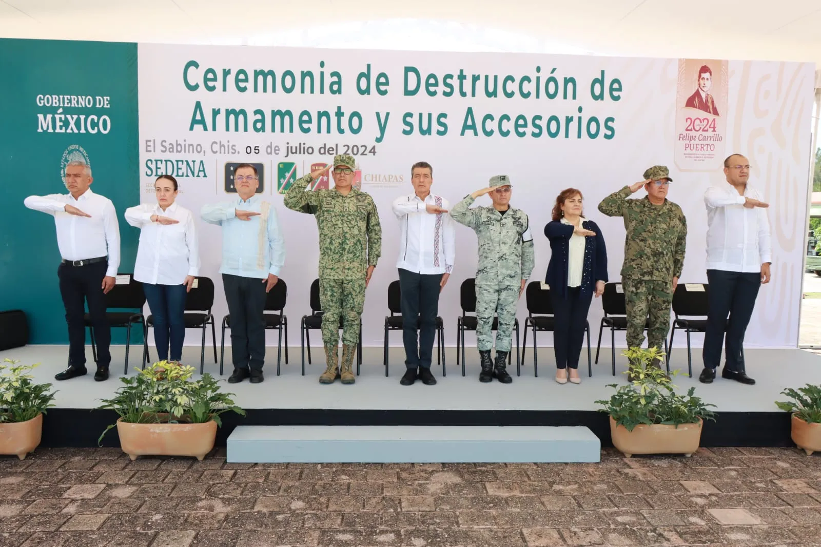 Atestigua Rutilio Escandón destrucción de 550 armas de fuego aseguradas por la Sedena