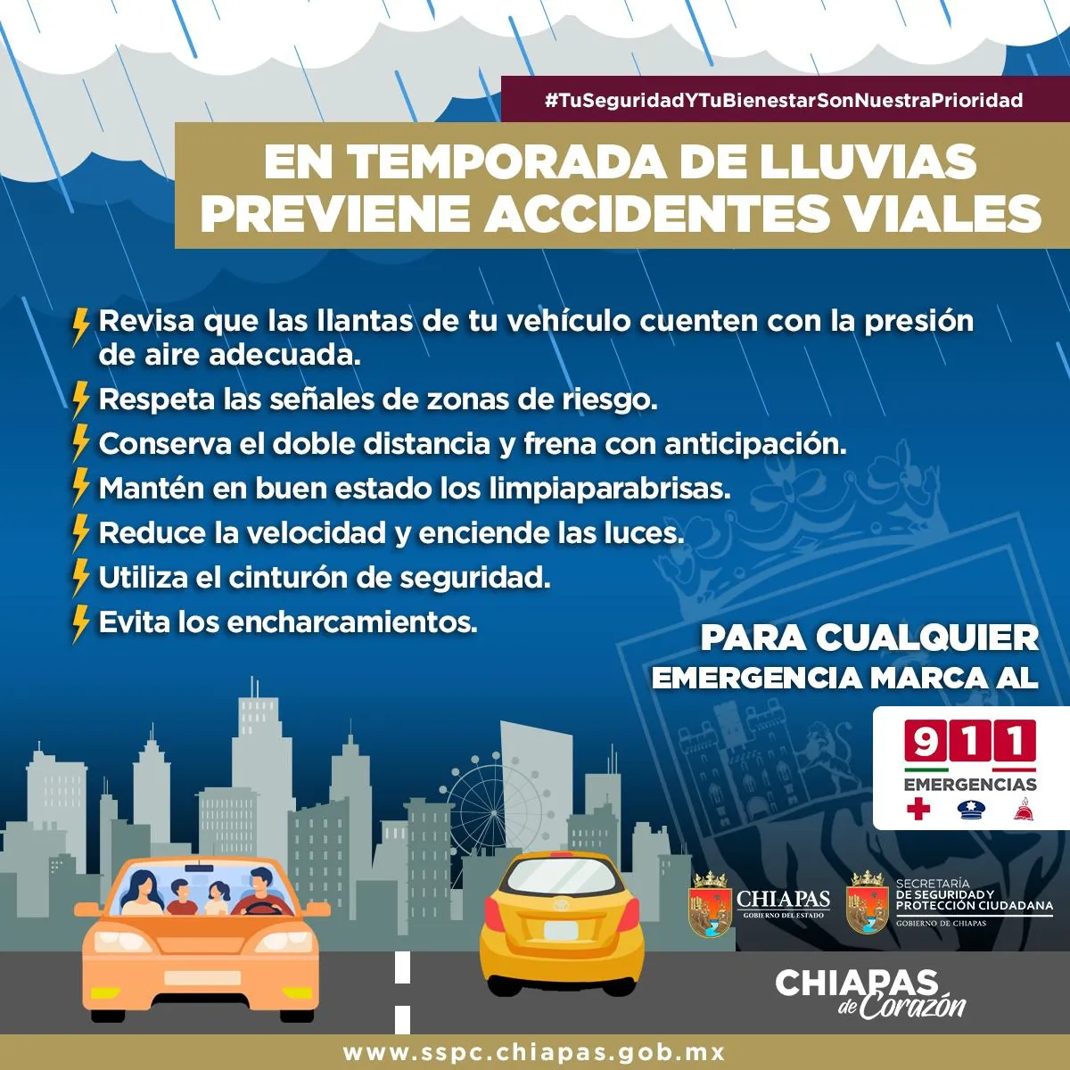Inicia SSyPC campaña “Seguridad vial en temporada de lluvias”: Zepeda Soto