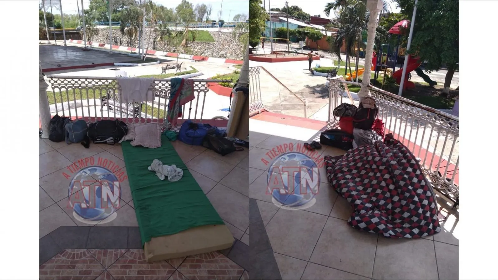 Migrantes viven en el parque del Malecón