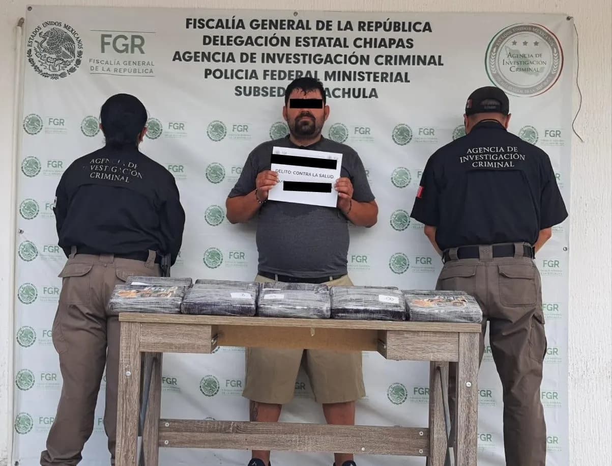 INICIA FGR INVESTIGACIÓN TRAS ASEGURAR 20 KILOS DE COCAÍNA EN CHIAPAS