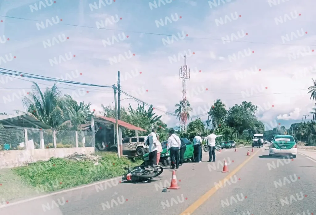 Mujer Motociclista lesionada en accidente