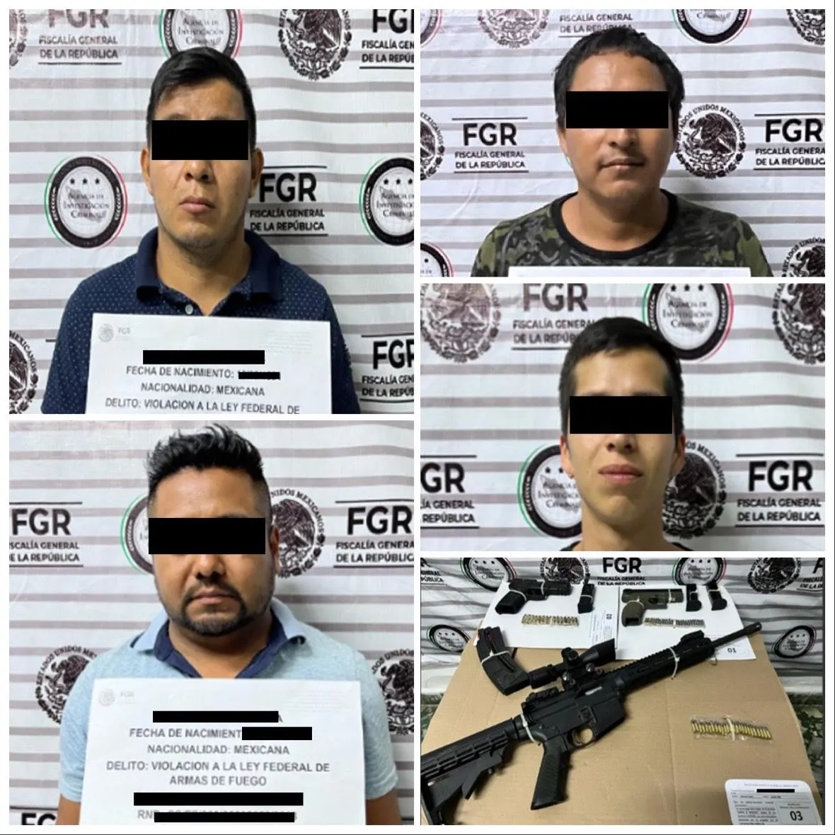 EN PROCEDIMIENTO ABREVIADO FGR OBTIENE SENTENCIA CONTRA CUATRO PERSONAS POR PORTACIÓN DE ARMAS EN CHIAPAS