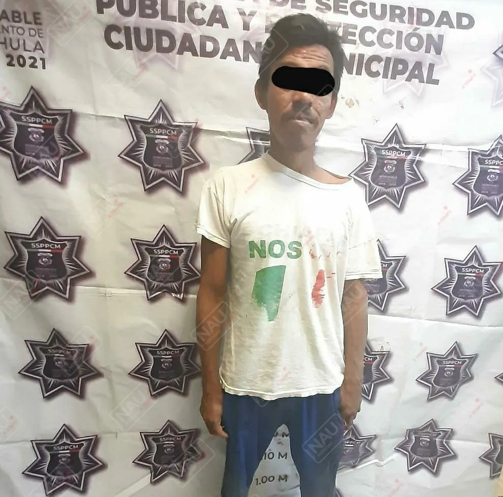 Sujeto detenido por golpear a su mamá