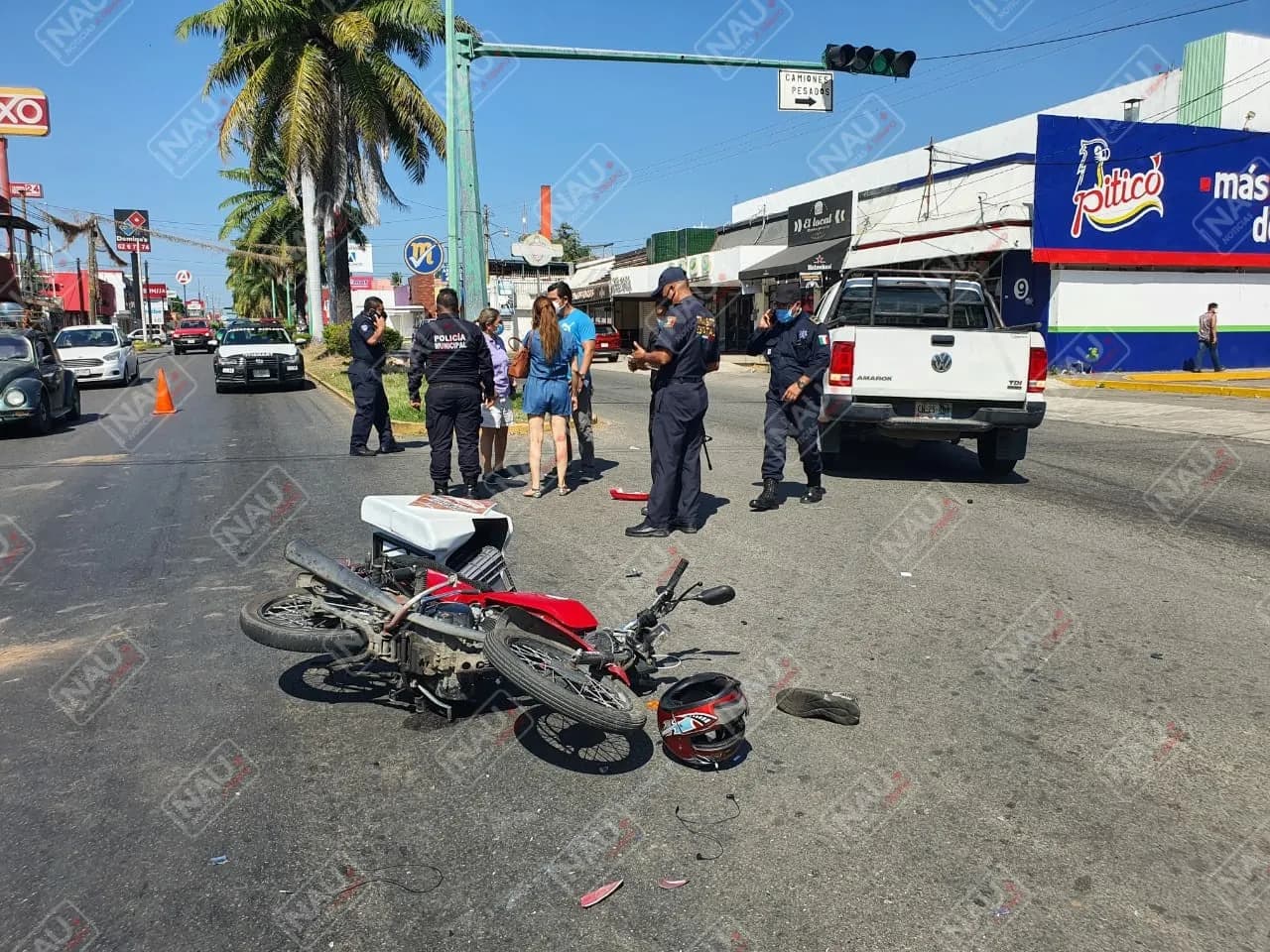 Motociclista lesionado en choque