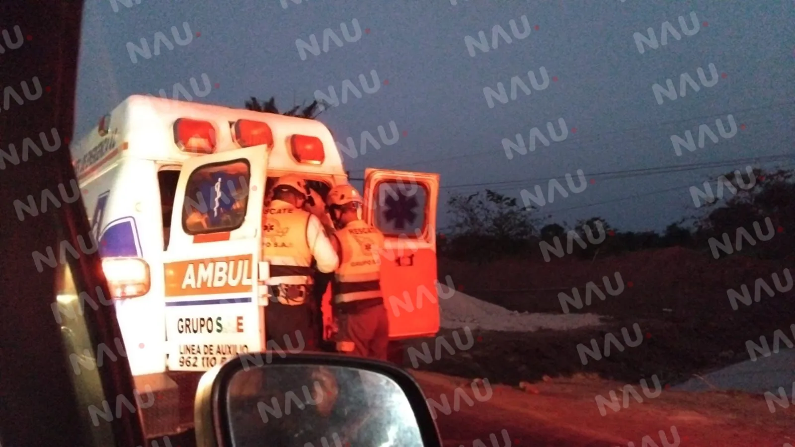 Volcadura en Tapachula deja dos personas lesionadas