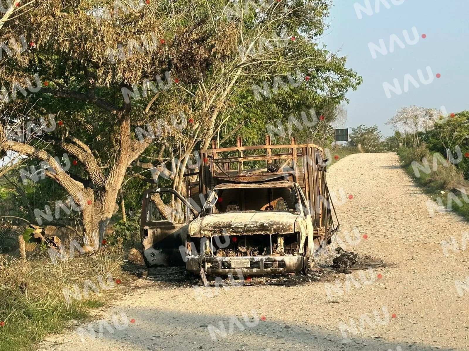 Camión cargado de palma africana se incendia en el Puente Madre Vieja