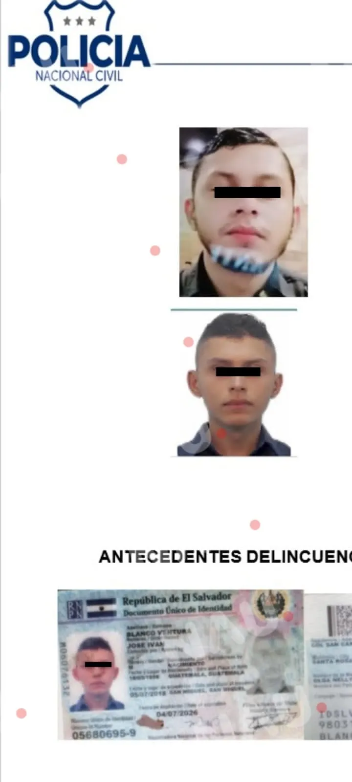Buscan a presunto homicida del Salvador