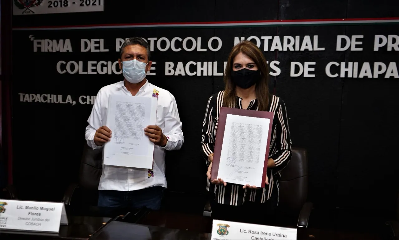 AYUNTAMIENTO DE TAPACHULA Y COBACH FIRMAN PROTOCOLO NOTARIAL DE DONACIÓN DE PREDIO