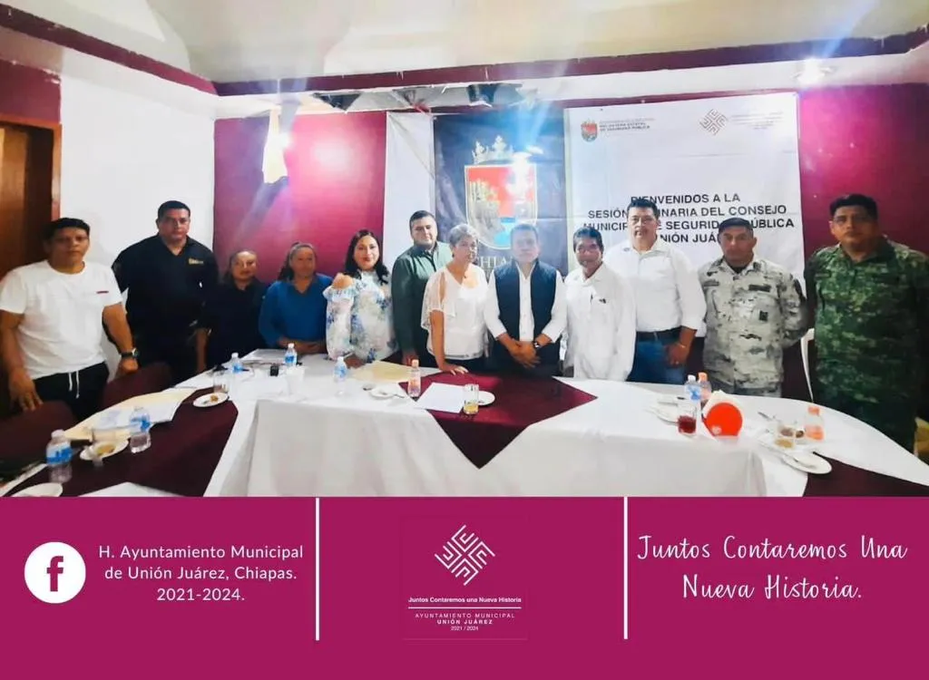 Gobierno Municipal, participa en la Sesión Ordinaria del Consejo Municipal de Seguridad Pública de Unión Juárez