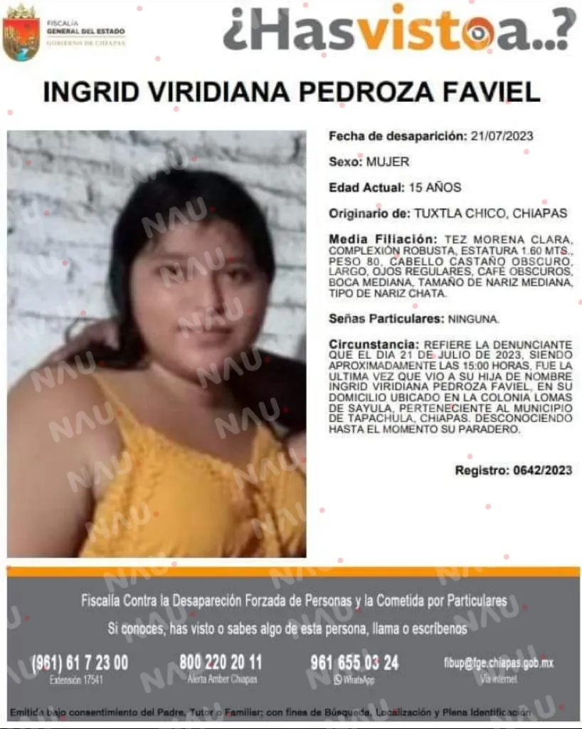 Buscan a menor de 15 años de edad