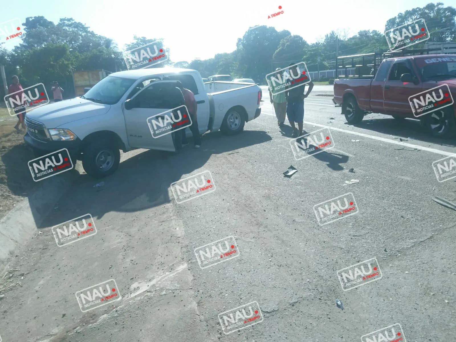 Solo daño deja un accidente a la altura del Ejido Poste Rojo de Tapachula.