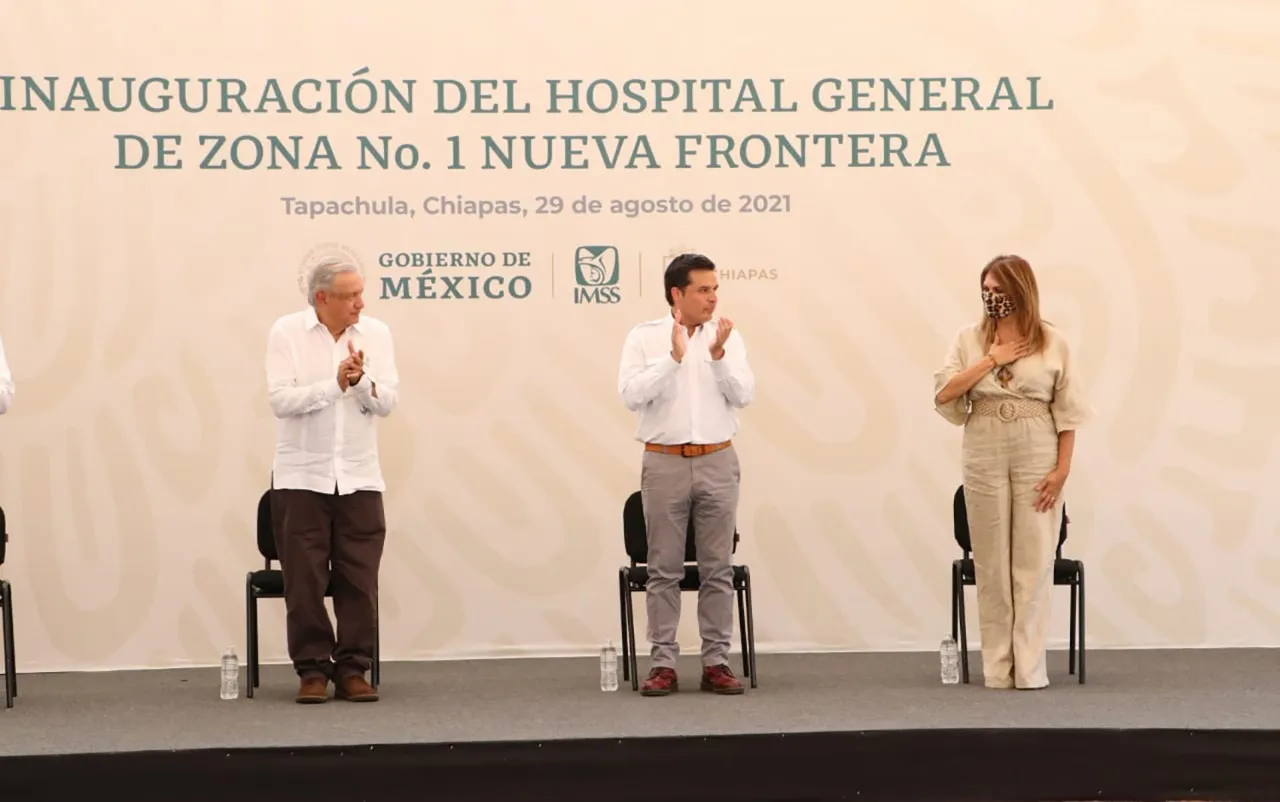 Acompaña Rutilio Escandón a AMLO en la inauguración del Hospital del IMSS “Nueva Frontera” en Tapachula