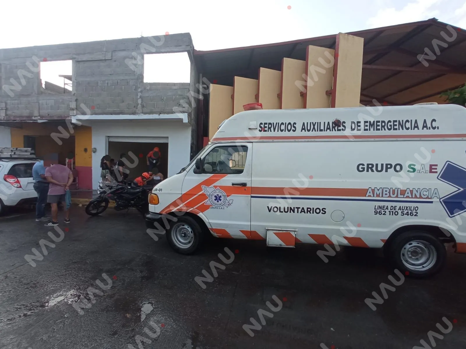 Motociclista y menor resultan lesionados tras derrape en la 7 Sur Par Vial de Tapachula