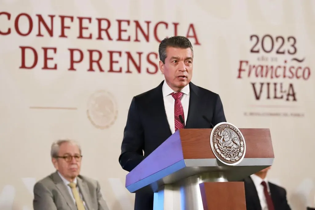 Rutilio Escandón participa en informe del Programa Nacional de Reconstrucción, en conferencia matutina de AMLO