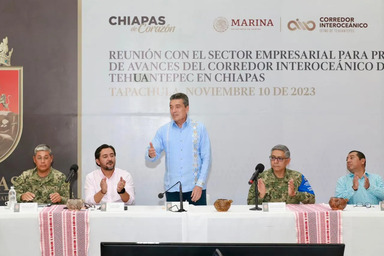 Rutilio Escandón y sector empresarial conocen avances del Corredor Interoceánico del Istmo de Tehuantepec
