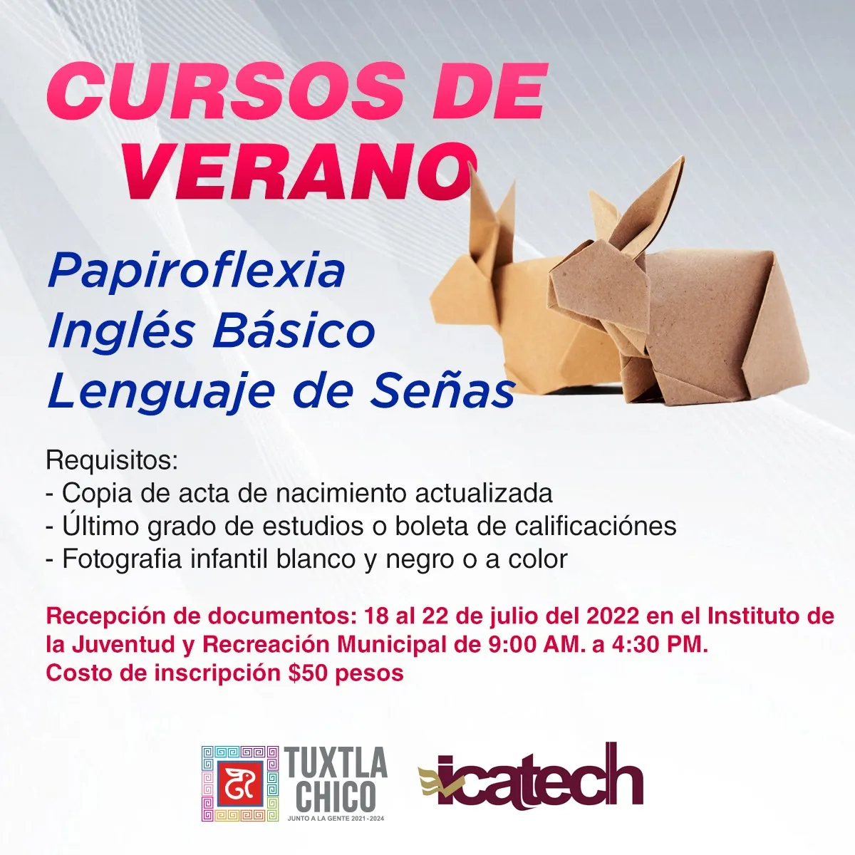 Inician las inscripciones para los cursos de verano en Tuxtla Chico.