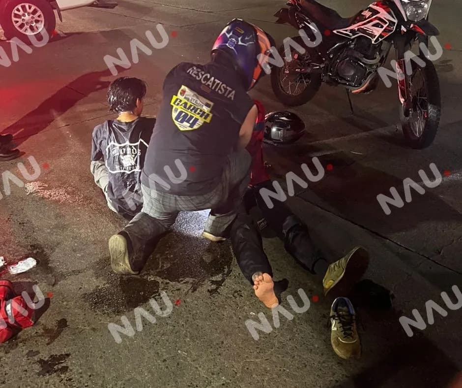 Automovilista provoca choque contra motocicleta con tres ocupantes y es asegurada tras intentar huir en Tapachula