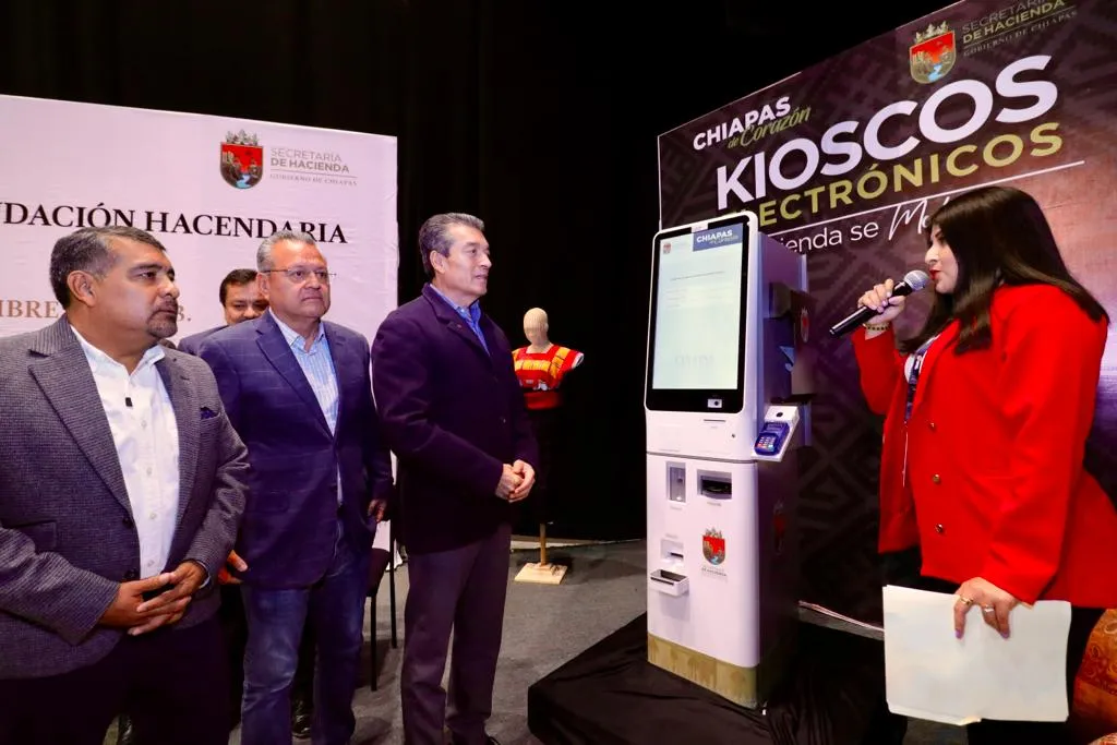 Con Kioscos Electrónicos, se moderniza el sistema de recaudación hacendaria en Chiapas: Rutilio Escandón