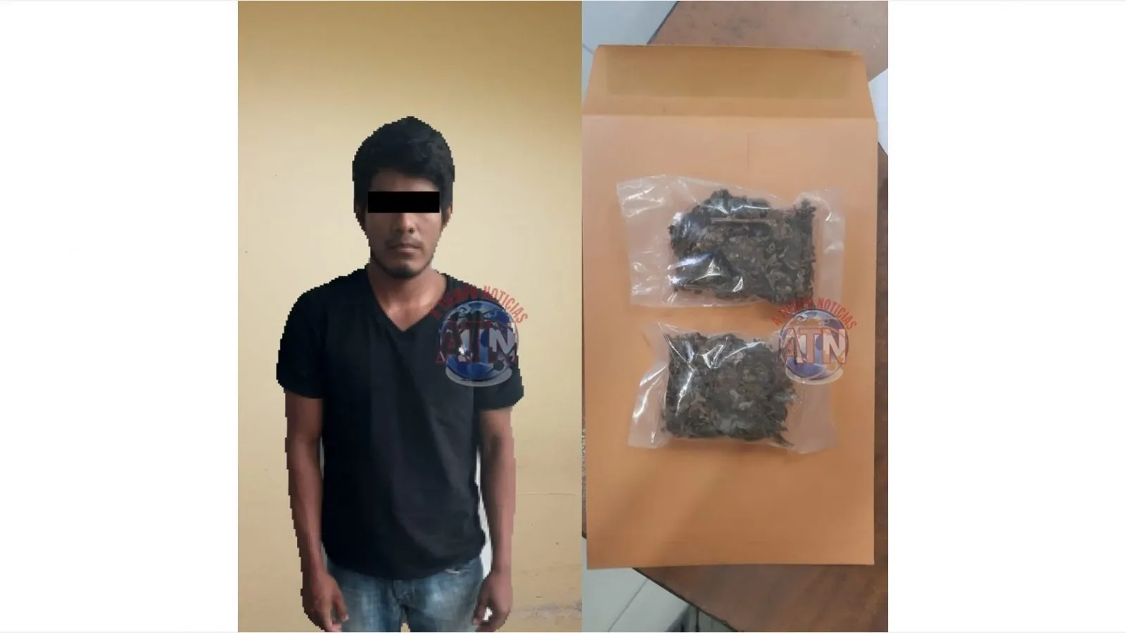 Policía estatal detiene a sujeto con marihuana