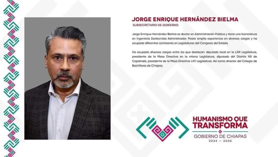 Eduardo Ramírez nombra a Jorge Enrique Hernandez Bielma como Subsecretario de Gobierno