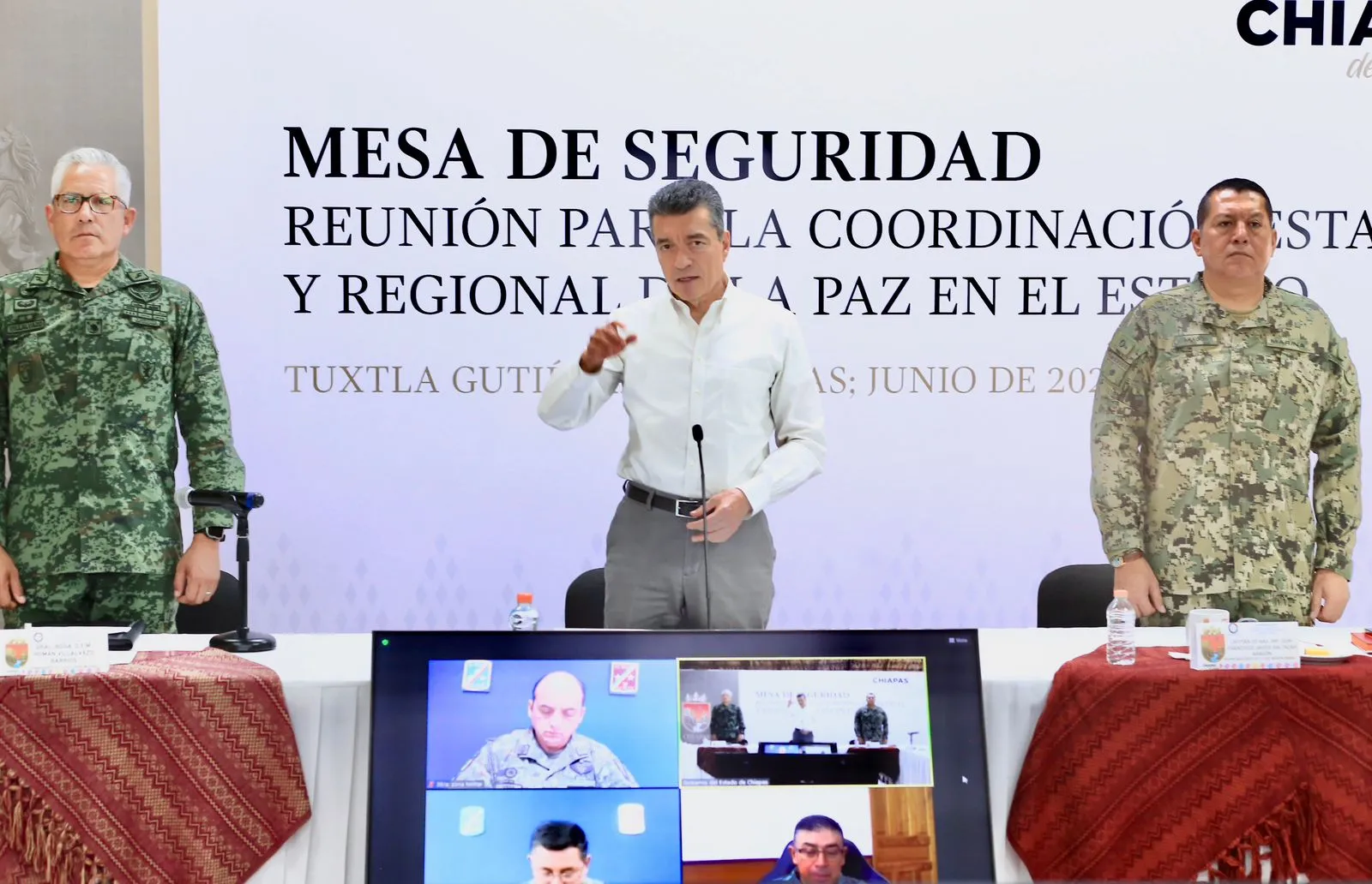 Desde la Mesa de Seguridad, Rutilio Escandón reitera el llamado a extremar precauciones por lluvias