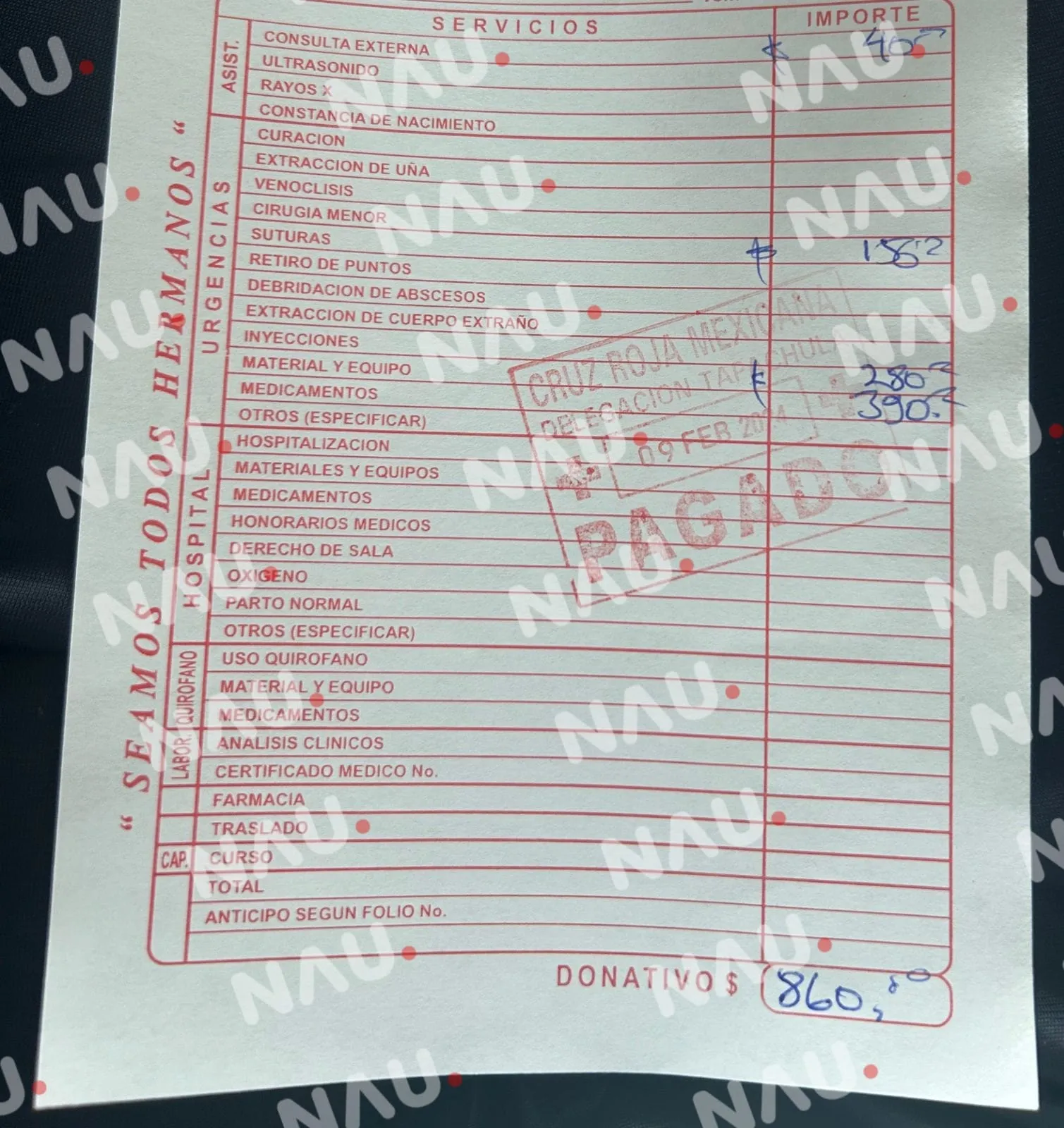 Cruz Roja Mexicana cobra 860 pesos por suturar herida a menor de 16 años