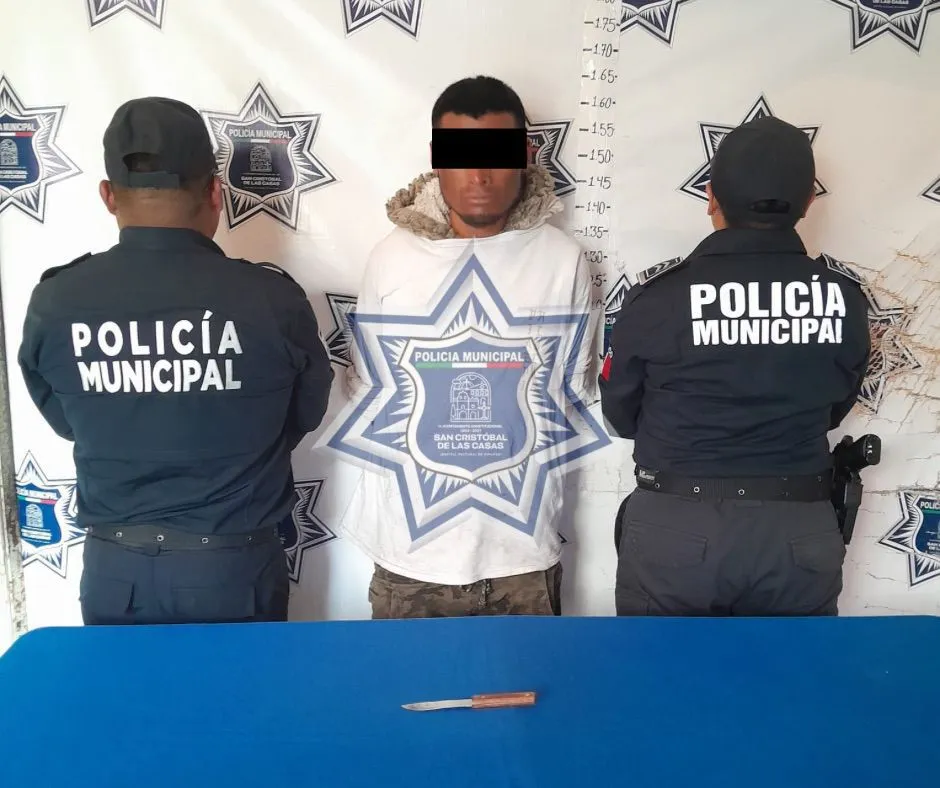 Rápida acción de la Policía Municipal permite detener a presunto agresor en el Barrio de Mexicanos