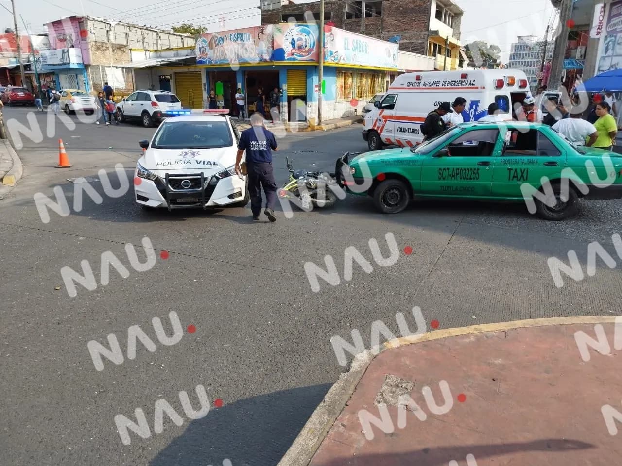 Motociclista lesionado en accidente en Tapachula, Chiapas