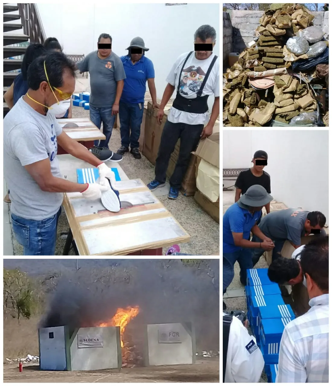 La FGR en coordinación con la SEDENA incinera más de 270 kilos de narcóticos y destruye objetos del delito en Chiapas