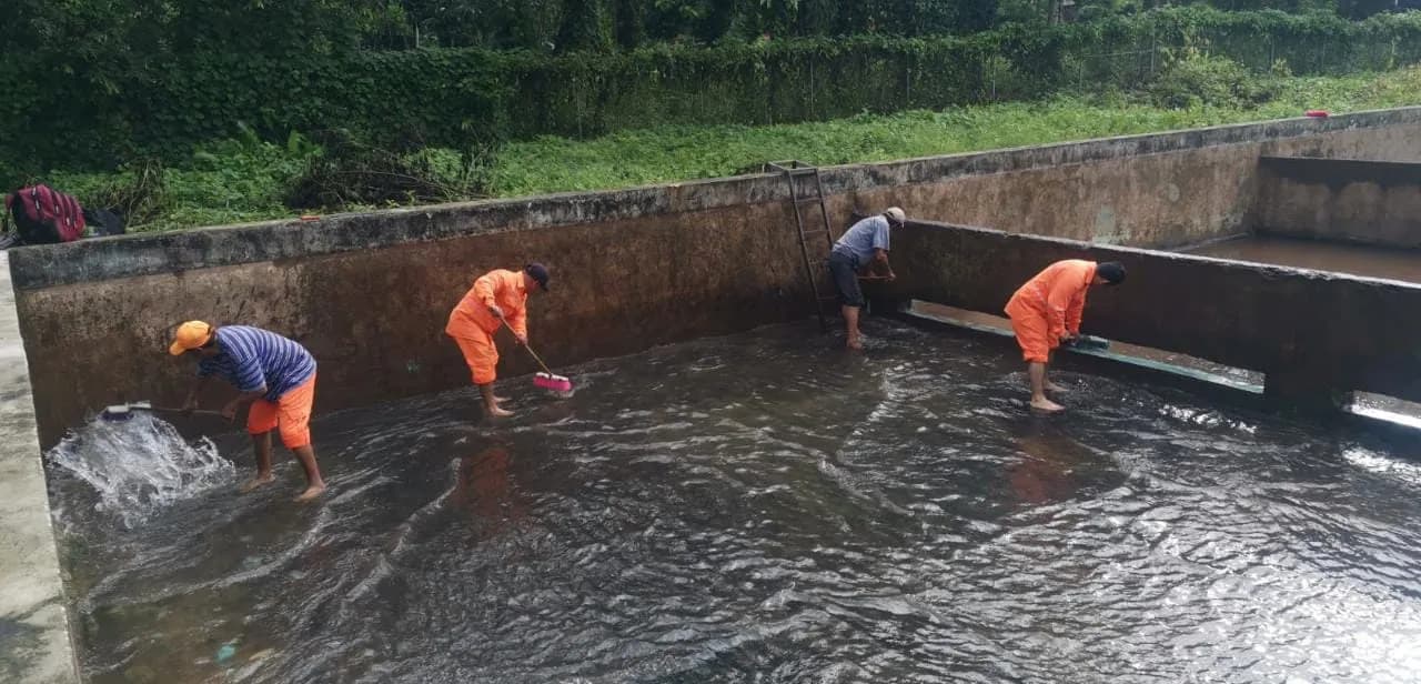 SAPAM Tuxtla Chico realiza desfogue en líneas de agua de la cabecera municipal.