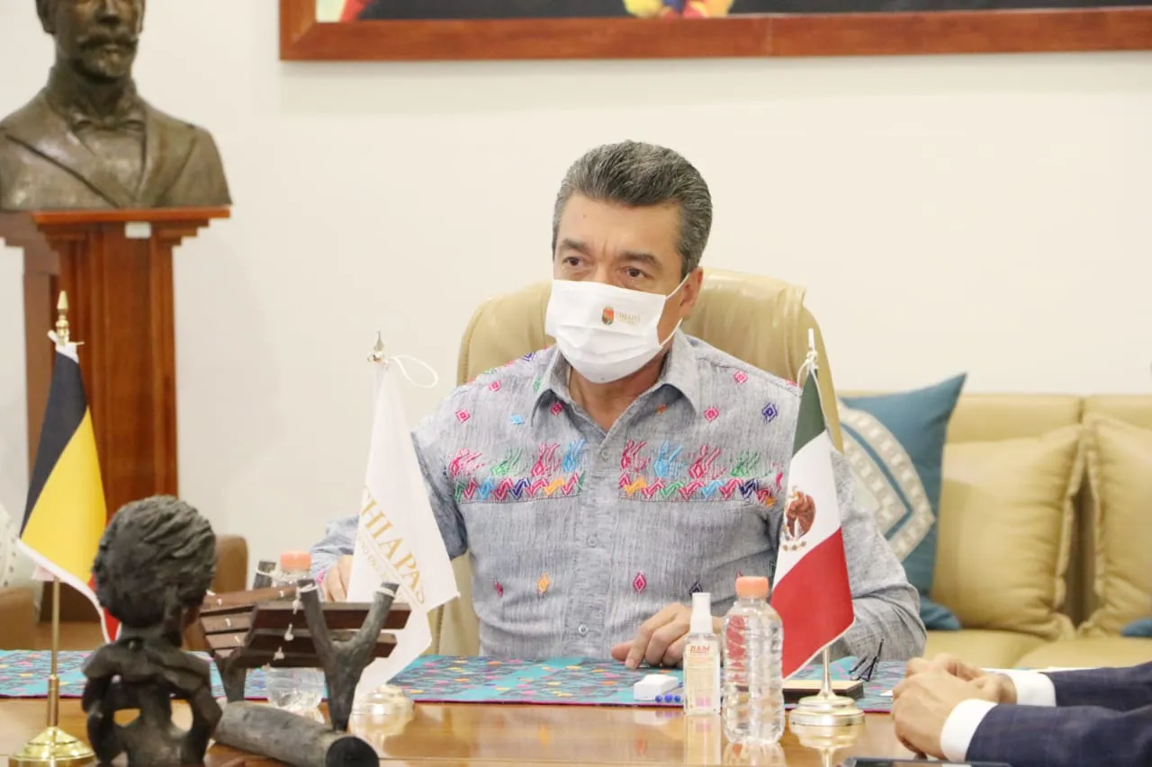 Sostiene Rutilio Escandón encuentro con embajador de Bélgica en México, Johan Verkammen