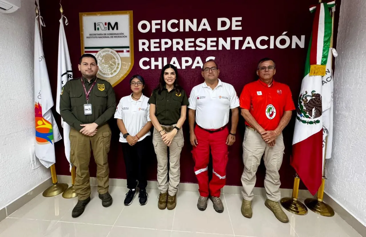 INM y Cruz Roja fortalecen colaboración en atención humanitaria a migrantes en Chiapas