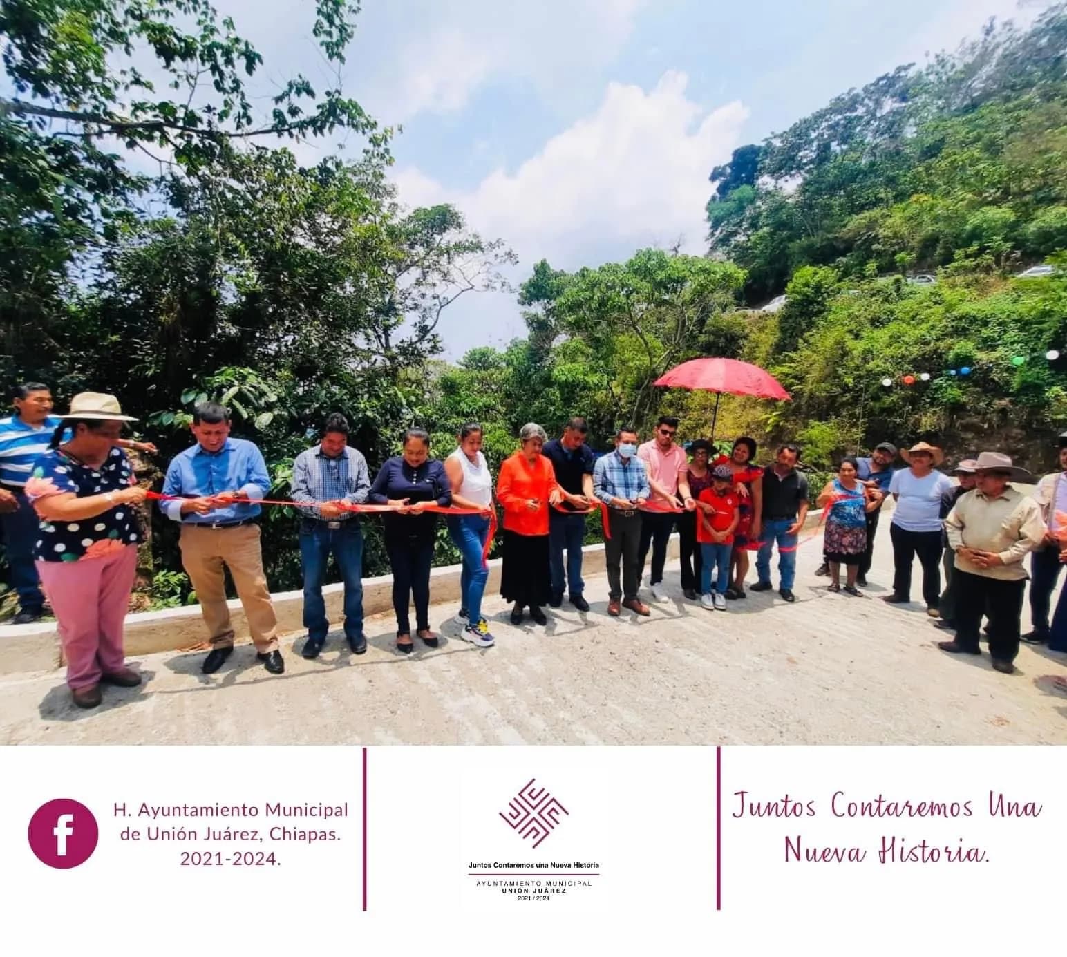 Celebrando Inauguración de #MuroDeContención en camino al mango del Ejido Unión Juárez y Paso del Norte