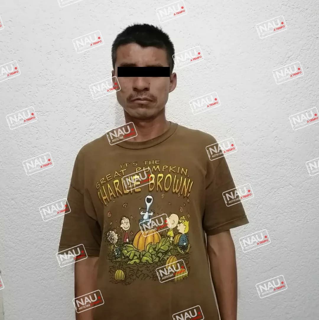 En Huixtla detienen a sujeto con cuchillo.