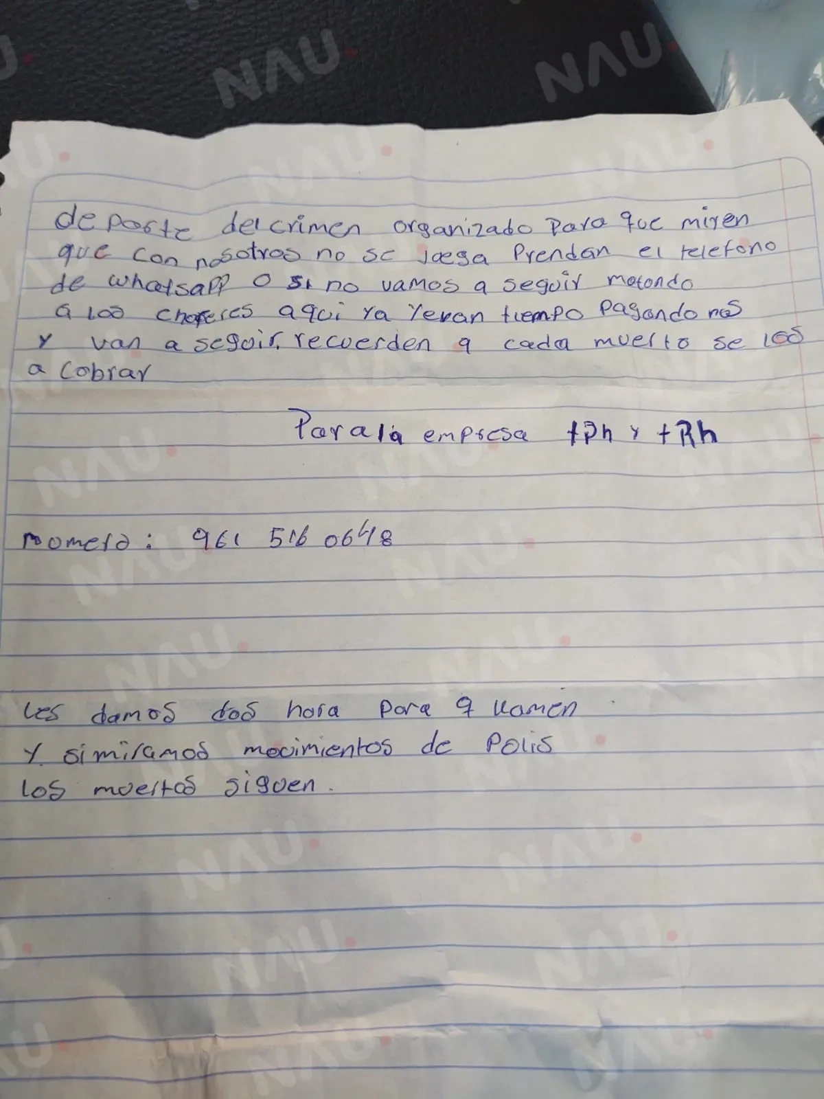 Mantienen acosos cobradores del impuesto criminal a transportistas, dejan mensaje